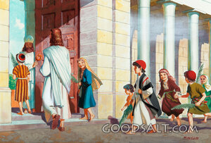 Children Leave the Temple With Jesus