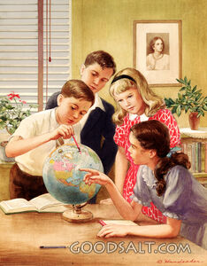 Children Look at Globe
