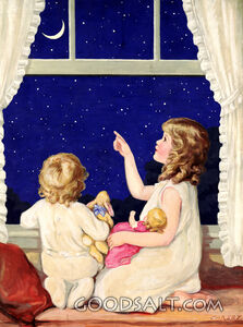 Children Looking at Moon