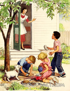 Children Making Mud Pies