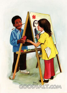 Children Painting with Easel