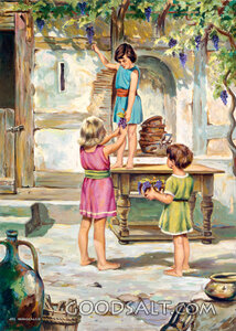 Children Picking Grapes