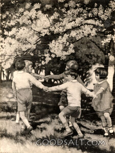 Children Playing Under Trees