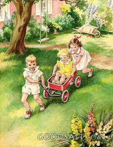 Children With Wagon