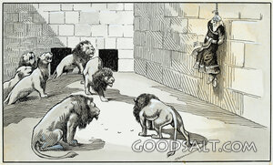 Daniel Is Lowered Into the Lion's Den