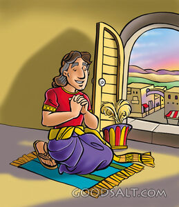 Daniel Prays by Open Window