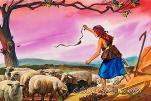 David the Shepherd - Practicing With the Sling