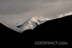 detail of snowy mountainside
