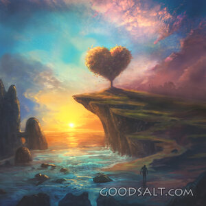 Digital Painting of Heart Landscape