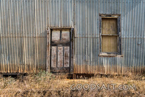 Doors of uniquely styled storage shed