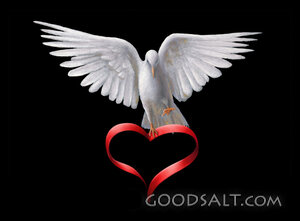Dove With Ribbon Heart
