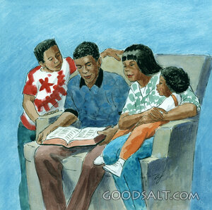 Family Bible Scene