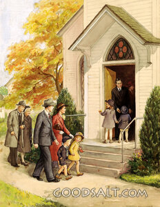Family Going to Church
