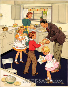Family Washing Dishes