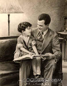Father and Boy With Book