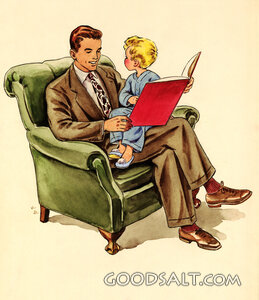 Father Reading to Boy
