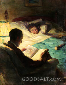 Father Reading to Boy in Bed