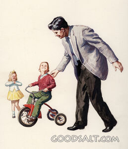 Father With Boy on Tricycle