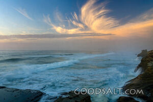 Feather Cloud and Crashing Waves