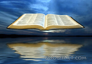 Floating Bible over Water
