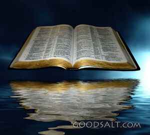 Floating Bible over Water