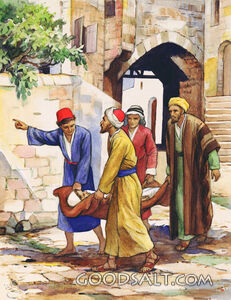 Four Friends Carrying Man with Palsy