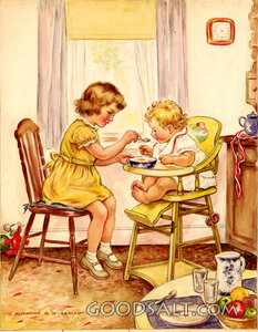 Girl Feeding Baby