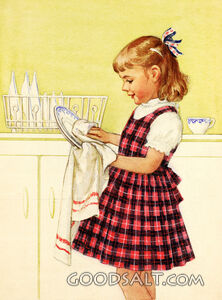 Girl Wiping Dishes