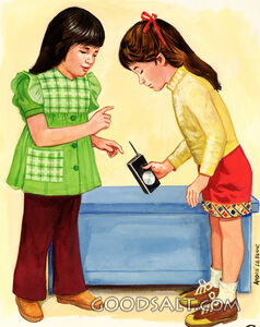 Girls Playing with Radio