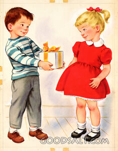 Giving Gift to Little Girl