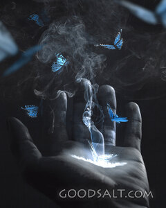 Hand and Butterflies