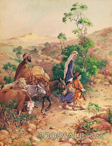 Hannah and Boy Samuel on Way to Tabernacle