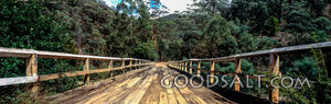 Historic wooden road bridge.