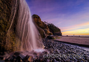 Hug Point Waterfall at Sunset