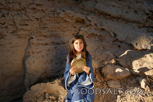 Isrealite Girl in Desert With Tamborine