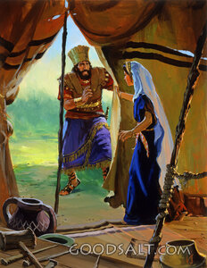 Jael Welcomes Sisera to Her Tent