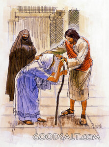 Jesus and the Woman With the Crooked Back