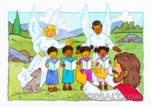 Jesus Conducts Children's Choir in Heaven