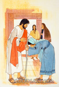 Jesus Heals the Woman With the Crooked Back.
