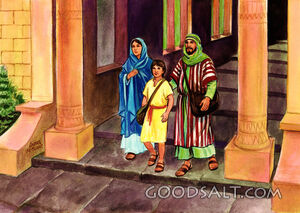 Jesus Leaving Temple