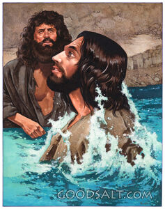 Jesus Looks Up After Being Baptized