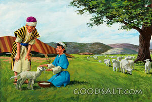 Joseph and Benjamin - Feeding the Lambs