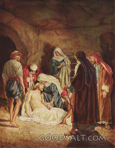 Joseph of Arimathea Lays Jesus' Body in His Tomb