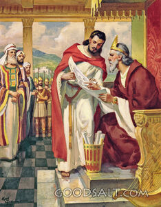 King David Talking with Solomon about Temple Plans