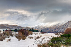 Landscape of heavy snow.