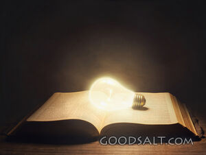 Lightbulb on the Bible