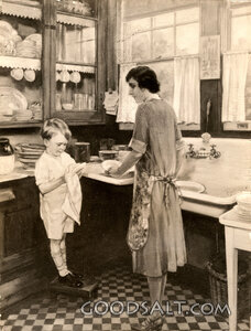 Little Boy Wiping Dishes