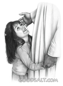Little Girl Hugs Jesus