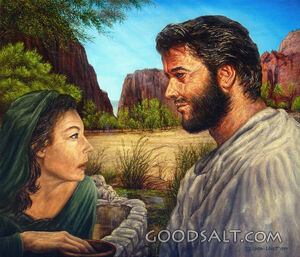 Living Water, Jesus and Woman at Well