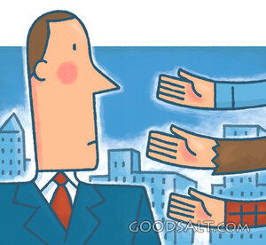 Man Being Asked for Things